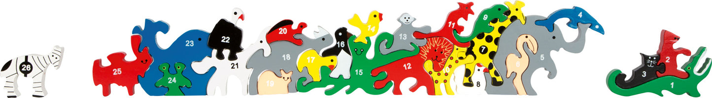 Puzzle educativ cu litere si animale