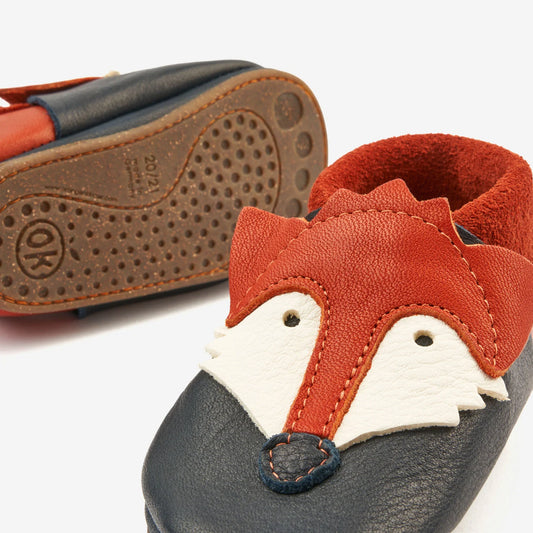 Pantofi Barefoot interior / exterior "Frantz the Fox" Orangenkinder